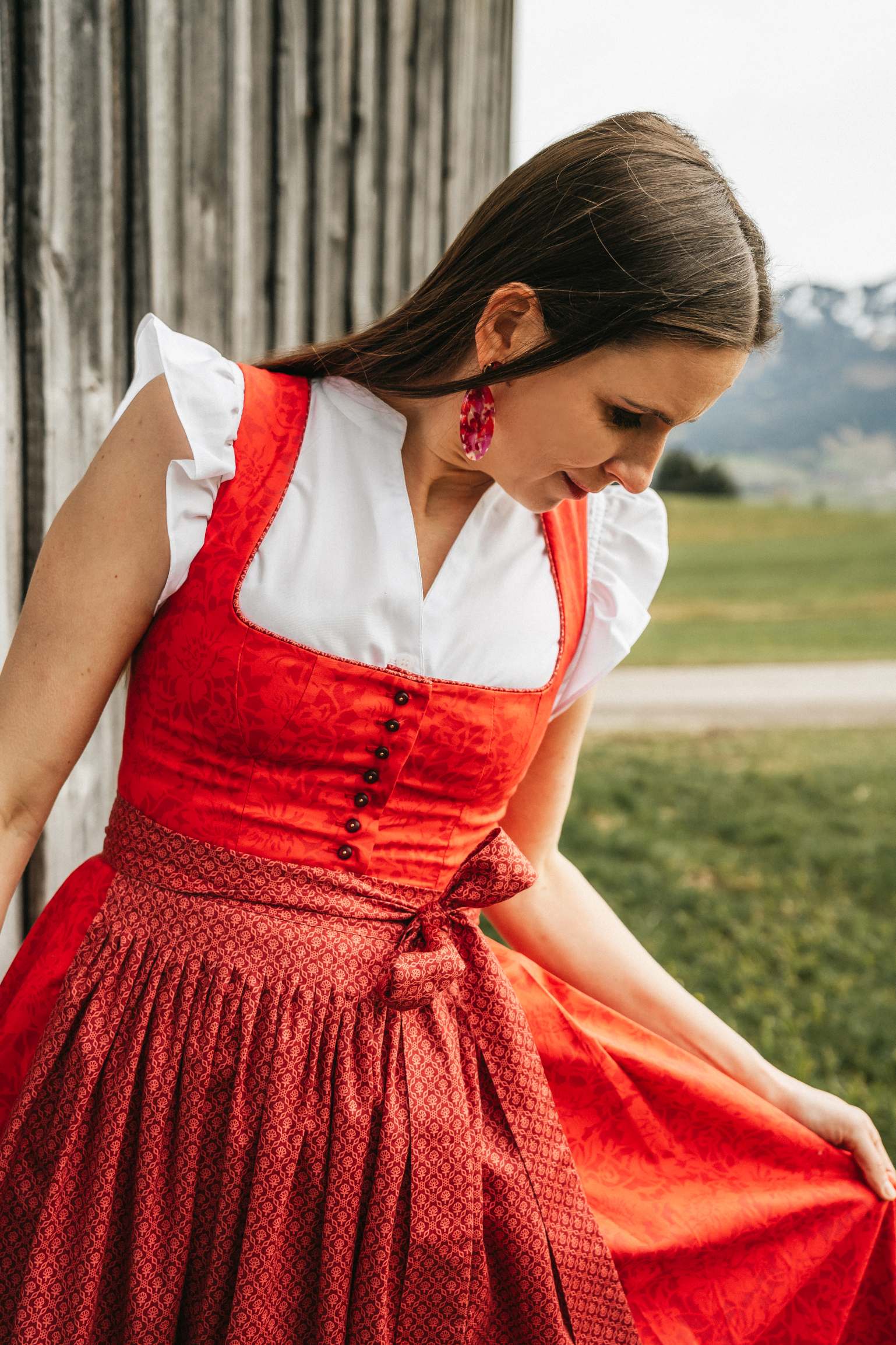 Red dirndl sales